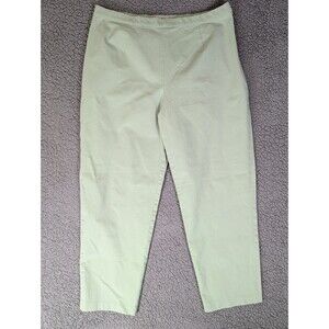 LL Bean Classic Fit Side Zipper Chino Pant Womens 16 Pet Green High Rise Casual